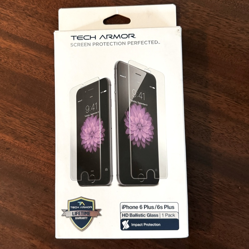 NWT iPhone 6 Plus (5.5”) TECH ARMOR Ultraclear Ballistic Glass Screen Protector